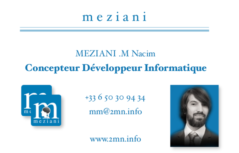 Carte de visite — Concepteur Développeur Informatique